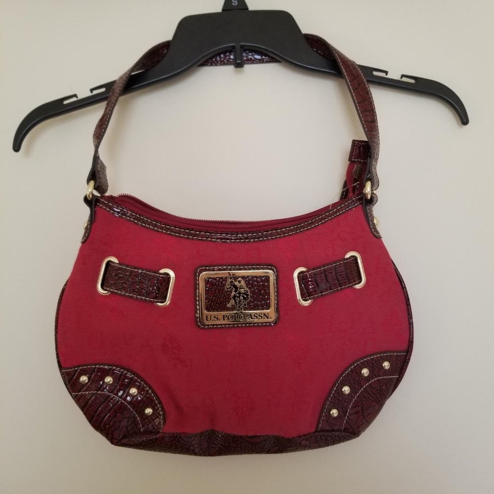 U.S. Polo Assn. Red and Brown Shoulder Bag